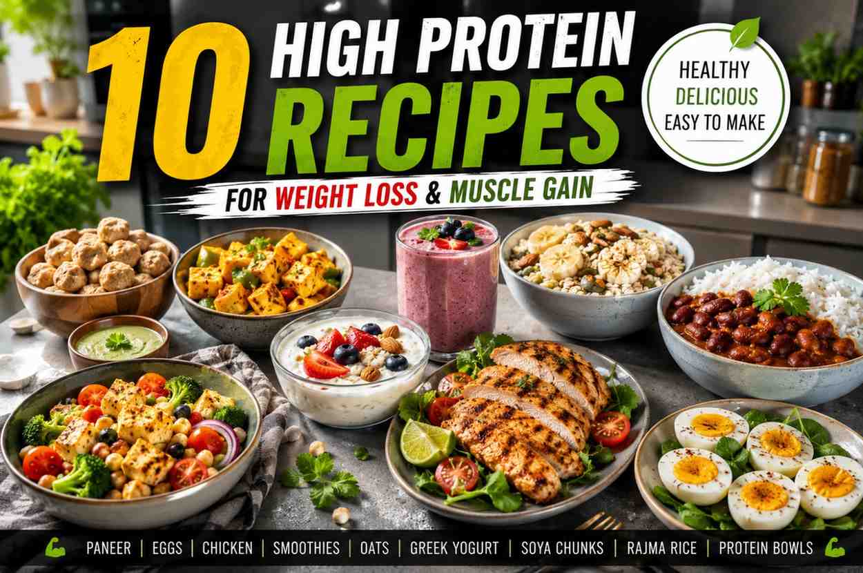 High protein recipe meals for weight loss and muscle gain.