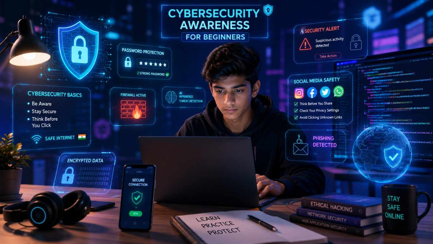 Cybersecurity awareness setup with secure digital workspace