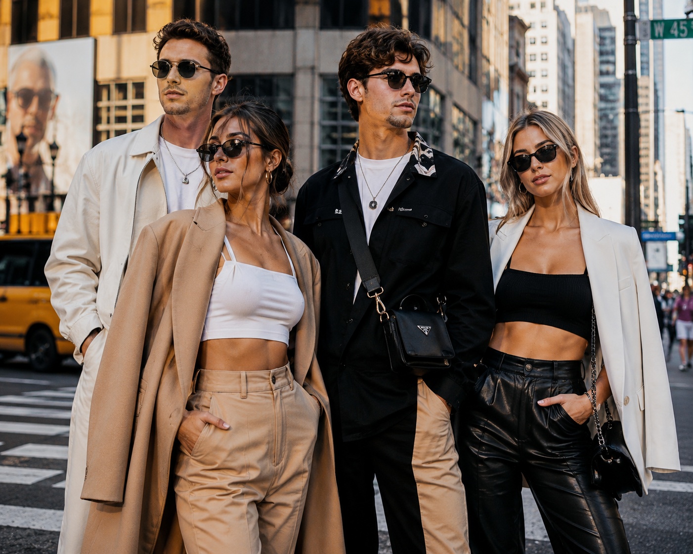 Celebrity-inspired trendy fashion street style looks.